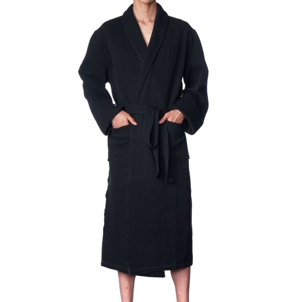 Alpine Swiss Mens Cotton Blend Shawl Robe Lightweight Kimono Knit Spa Bathrobe